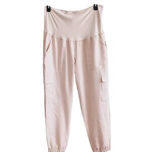 Old Navy Maternity Large Stretchtech Khaki Cargo Jogger Ankle Pants NEW